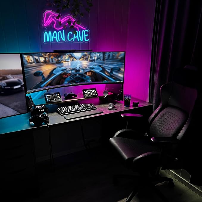 Man Cave Neon Signs Man Cave Neon Lights Sign USB Powered Dimmable LED Light for Bedroom Game Room Bar Pub Club Wall Decor Party-Ruum Studio Home
