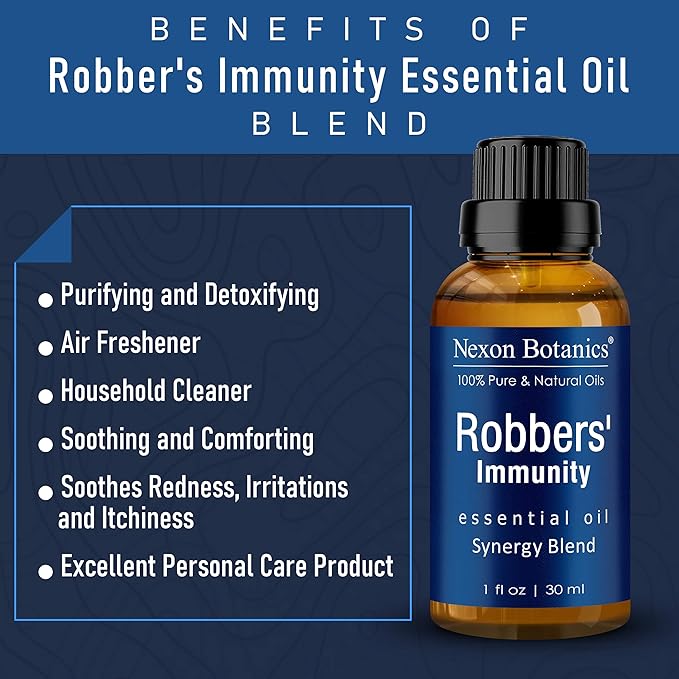 Robbers' Immunity Essential Oil Blend 30 ml - Immune Boost Aromatherapy for Diffusers - Natural Shield Against Impurities - Nexon Botanics-Ruum Studio Home