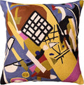 Kandinsky Modern Pillow Cover Frame Gray Abstract Pillowcase Grey Modern Chair Cushion Contemporary Outdoor Pillows Kids Room Handembroidered Wool Size 18x18-Ruum Studio Home