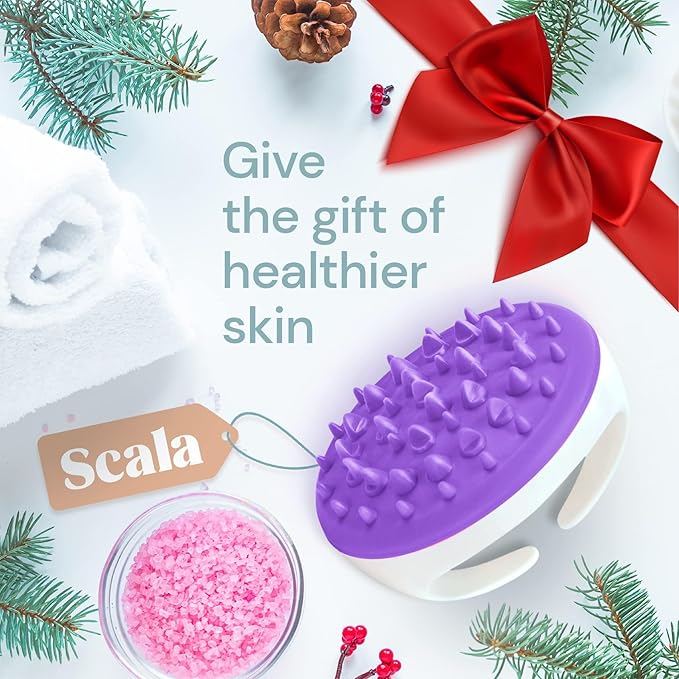 Scala Silicone Cellulite Massager, Bath Shower Scrubber Accessories, Bathroom Toys, Cellulite Remover, Body Massager Tool, Exfoliator, Fat Roller Use with Creams and Oils, Purple-Ruum Studio Home