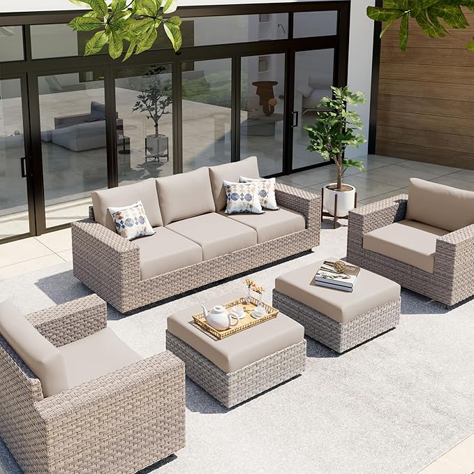 hyha Waterproof Couch Cushion Covers, Stretch Sofa Couch Seat Slipcover for Dog Washable, Non-Slip Waterproof Outdoor Cushion Covers for Patio Furniture Replacement (2 Pieces, Taupe)-Ruum Studio Home