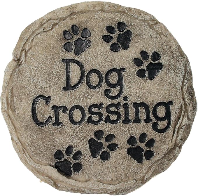 Spoontiques - Garden Décor - Dog Crossing Stepping Stone - Decorative Stone for Garden-Ruum Studio Home