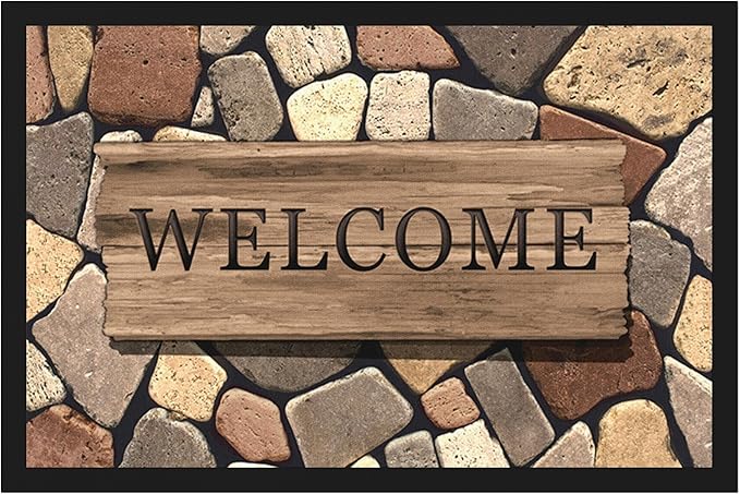 Floor Mat - for Indoor and Outdoor Use - Doormat - Non-Slip - Front Door Shoe Scraper - Size: 17x29-Ruum Studio Home