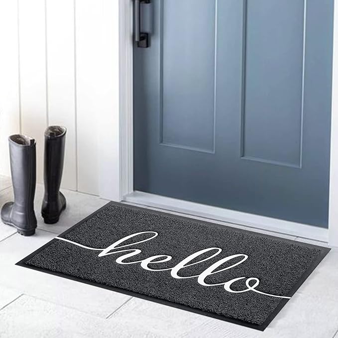 Door Mat, Durable Welcome Mat Low Profile Floor Mat Front Doormat Non Slip Mats Entrance Rectangular Easy to Clean Doormat, for Entryway, Patio, High Traffic Areas (36"x24",Black)-Ruum Studio Home