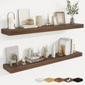 fuqing Floating Shelves for Wall, Bathroom Shelf Wall Mounted for Storage, Shelves with Invisible Bracket for Bedroom, Kitchen, Living Room, Farmhouse Small Book Shelf, 48 Inch Set of 2, Walnut-Ruum Studio Home