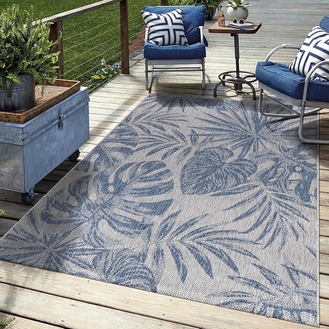 Keen Home Design Terrace Outdoor Area Rug - 6x9 Washable Indoor/Outdoor Rug for Patio, Kitchen, Balcony, Beach, Garden, Deck and Porch, Size: 6'x8'10"-Ruum Studio Home