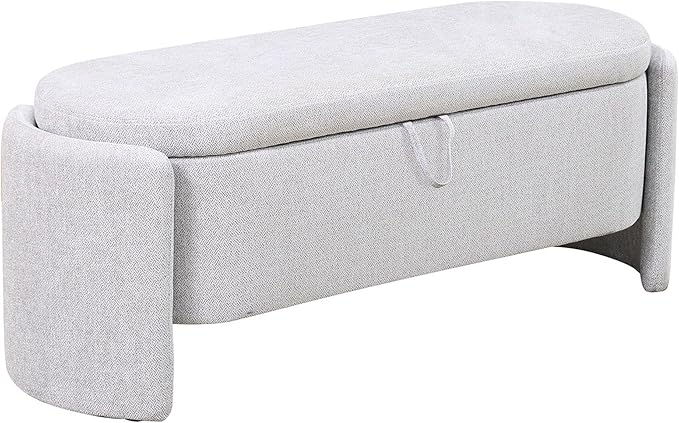 Ottoman Rectangular Storage Ottoman Bench, Footrest Stool Footstool with Lid for Living Room, Bedroom, Entryway, Brown, 47"x17"x18"-Ruum Studio Home