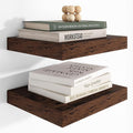 Heimlove 12 Inch Deep Floating Shelves, 12 x 12 inches Long Wall Shelf, Large Extra Display Shelf & Storage Shelf, Rustic Wood Wall Shelves for Fireplace Mantel, Brown - 2Pack-Ruum Studio Home