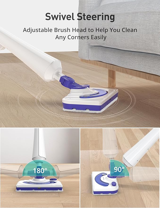 Professional Steam Mop Cleaner, 1300W Floor Steamer with Detergent Chamber, 25S Heat Up, Lightweight Steamer for Cleaning with 2 Washable Pads, Safe for Tiles, Upholstery, Carpet, Hardwood-Ruum Studio Home