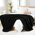 L'AGRATY Chunky Knit Blanket Throw: Soft Chenille Yarn Throw Blanket 50x60 - Handmade Thick Cable Crochet Blanket - Large Chunky Rope Throw Blanket for Couch Sofa Bed Home Decor(Black)-Ruum Studio Home