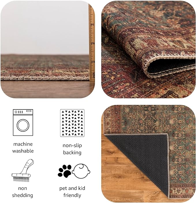 Keen Home Design 3x5 Rug - Machine Washable Entry Rug with Non-Slip Backing, Ideal for Enteryway, Kitchen, Bathroom, Laundry Room - Vintage, Easy Clean, Durable, Low Pile Rug - (3' x 5')-Ruum Studio Home