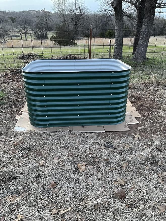 Vego garden 32" Extra Tall Raised Garden Bed Kits, 6 in 1 Modular Raised Planter Box for Vegetables Flowers Fruits Oval Metal Raised Garden-British Green-Ruum Studio Home