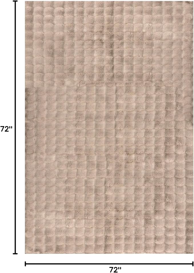 nuLOOM Jeni Checkered 6 Square Machine Washable Area Rug for Living Room Bedroom Dining Room Kitchen, Taupe-Ruum Studio Home