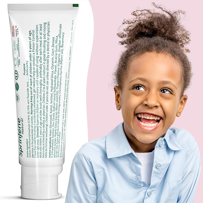 SprinJene Natural Kids Toothpaste, Bubblegum | Natural Children’s Toothpaste for Cavity Protection | Fluoride Toothpaste for Toddlers | 1 Pack-Ruum Studio Home