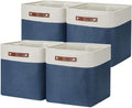 DULLEMELO Storage Baskets for Shelves Closet Storage,Large Home Organization Bins for Gifts Empty,Foldable Fabric Storage Cubes Baskets for Nursery Toy Towels Clothes Storage(White&Blue)-Ruum Studio Home