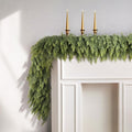 9ft Christmas Cedar Garland with Soft Thickness Pine, Artificial Green Faux Cedar Pine Garland for Mantle Fireplace Indoor Outdoor Holiday Party Home Decoration（2 Pcs）-Ruum Studio Home