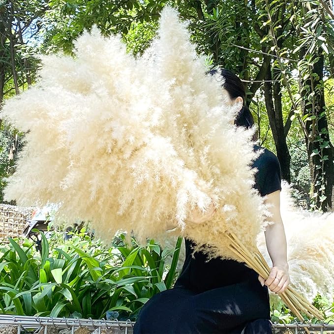 40" 22PCS Dried Pampas Grass Decor Tall,Large Natural Beige pompas Grass Tall Pampas Grass for Floor Vase,Wedding,Party,Farmhouse,Boho Home Decor,and Creating a Bohemian Ambiance-Ruum Studio Home