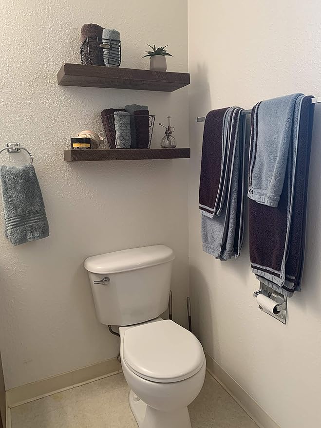 Joel's Antiques 18 Inch Wooden Floating Shelves for Wall - 18x8x2 in - Made of Natural Wood - Short Heavy Duty Rustic Wall Shelves for Bedroom - Perfect for Living Room, Kitchen - Mocha-Ruum Studio Home