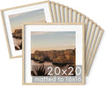 HAUS AND HUES 20x20 Square Picture Frames Set of 15 - Oak Wood Frames with Plexiglass, Beige-Ruum Studio Home