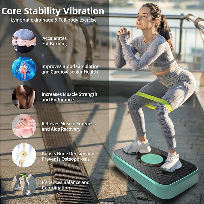 Vibration Plate Fitness Platform Whole Body Exercise Machine with 120 Speed Levels, Lymphatic Drainage, Fat Burning, and Weight Loss, Perfect for Women, Men, and Home Gym Exercise-Ruum Studio Home