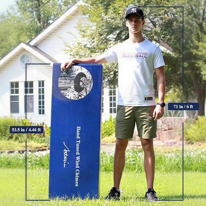 ASTARIN Extra Large Wind Chimes Outside, 2.4in Tubes Metal Handcrafted WindChimes with Deep Tone, Harmonic Deep Sound Outdoor Chimes,Outdoor Bass Bell Chime for Patio,Garden Yard Decoration,78" Bronze-Ruum Studio Home