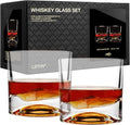 Rocky Mountains Heavy Crystal Whiskey Glasses Gift Set of 2, Thick Freezable Bourbon Glass 1lb Each, Premium Whiskey Gifts for Men, Frozen Crystal Chills Cocktails, 10 oz-Ruum Studio Home