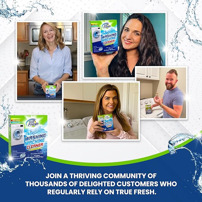 True Fresh Washing Machine Cleaner Tablets, 15 Solid Deep Cleaning Tablet, Finally Clean All Washers Machines Including HE Front Loader Top Load-Ruum Studio Home