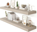 Heimlove 48" Floating Shelves for Wall,10 Grey Deep Rustic Wood Display & Storage Wall Shelves with Heavy Duty Brackets for Bathroom,Bedroom,Kitchen,Living Room,Office,Set of 2-Ruum Studio Home
