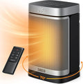 Dreo Space Heater, 1500W Portable Electric Heaters for Indoor Use, PTC Ceramic Heater for Office with Remote, Thermostat, 70°Oscillation, 12H Timer, 5 Modes, Safe Quiet Room Heater for Bedroom-Ruum Studio Home