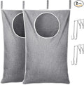 Lifewit 2 Pack Over Door Laundry Hamper, Large Collapsible Hanging Laundry Hamper, Hanging Laundry Basket Bag for Bathroom Bedroom Dirty Clothes Storage Organizer, Light Gray-Ruum Studio Home