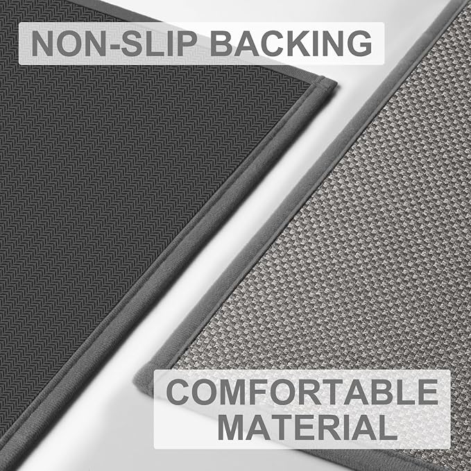 LEKEEPGO Door Mat 24"x36", Non Slip Door Mat Indoor Entrance, Rubber Backing Front Indoor Door mat Washable Absorbent Low-Profile Entryway Entry Resist Dirt Inside Door Mats, Light Grey-Ruum Studio Home