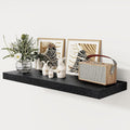 Black Floating Shelves 36 Inch Long, 12 Inch Deep Floating Shelves for Wall, 36 x 12 Shelves for Wall Storage & Display, 2" Thick Floating Shelf for Bathroom, Living Room, Bedroom, Set of 1-Ruum Studio Home