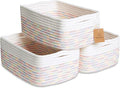 NaturalCozy 11.8"x8"x4.5” Rectangle Storage Baskets for Shelves 3 Pack | Cotton Rope Woven Small Baskets for Organizing | Small Storage Bins for Nursery, Bathroom, Closet, Shelf, Decorative, Gift-Ruum Studio Home