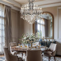 Large Black Crystal Chandelier Light Fixtures, 18 Lights Modern Crystal Chandeliers for Dining Room,Staircase Hallway Living Room Entryway,2 Layers 41'' Foyer Chandelier-Ruum Studio Home