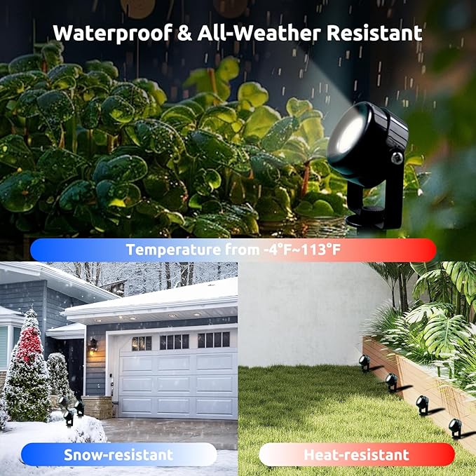 Smart RGBW Spot Lights Outdoor, 8 Pack Low Voltage Landscape Lighting with APP & Remote Control, Waterproof and Timing, Color Changing Outdoor spot Lights for Yard Halloween Christmas Decorations-Ruum Studio Home