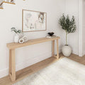 Plank+Beam Solid Wood Console Table, 66 Inch, Sofa Table, Narrow Entryway Table for Hallway, Behind The Couch, Living Room, Foyer, Easy Assembly, Blonde-Ruum Studio Home