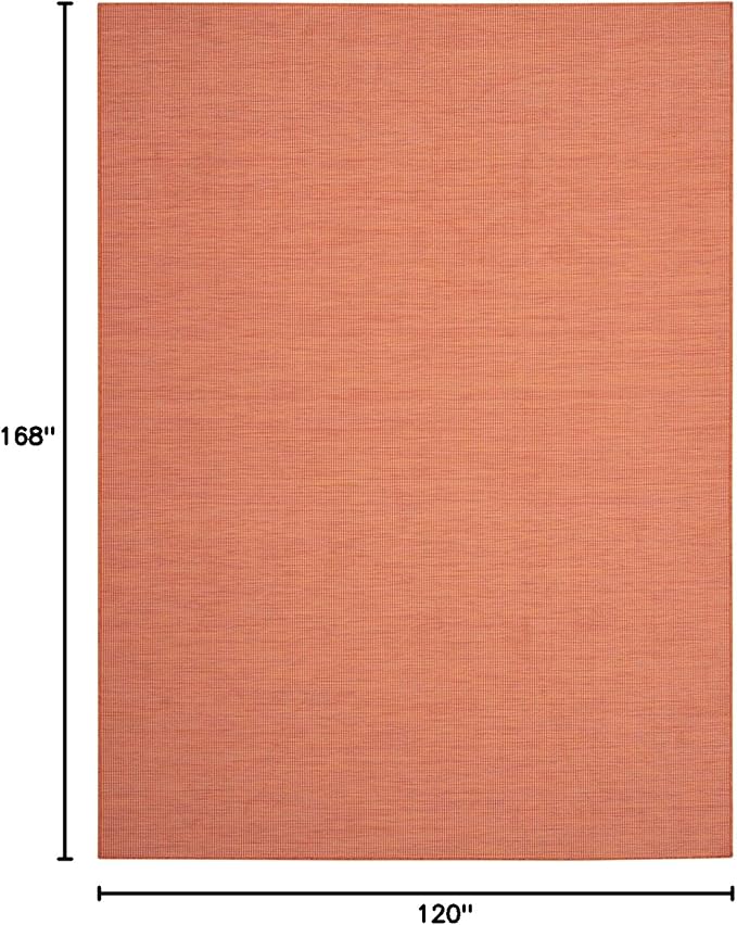 Nourison Home Positano Indoor/Outdoor Terracotta 10' x 14' Area Rug, Easy Cleaning, Non Shedding, Bed Room, Living Room, Dining Room, Backyard, Deck, Patio (10x14)-Ruum Studio Home