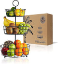 REGAL TRUNK & CO. 3 Tier Fruit Basket, Elegant French Country Wire Baskets, Three Tiered Wire Basket Stand for Vegetables, Bread & More for Countertop or Hanging, Christmas or Birthday Present-Ruum Studio Home