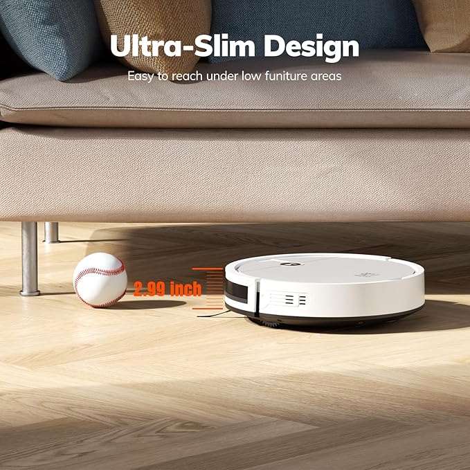 ILIFE V2 Robot Vacuum Cleaner, Tangle-Free Suction, 120 Mins Runtime, Slim, Self-Charging Robotic Vacuum Cleaner, Ideal for Pet Hair and Hard Floors-Ruum Studio Home