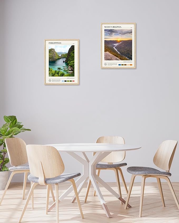 HesenDot Natural OAK Wood Framed Philippines Natural Scenery Wall Art,12x16in Busuanga Island Landscape Canvas Print,Urban Landmark Wall Decor for Living Room,Bedroom,Office Gallery,Set of 1-Ruum Studio Home