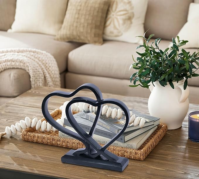 Heart Sculpture for Living Room Decor Heart Decoration Gift for Her and Him Love Wedding Anniversary Couples Gift Modern Heart Statue for Home Coffee Table Dining Table Centerpiece Birthday Gift-Ruum Studio Home