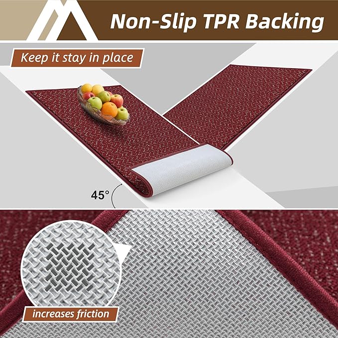 COSY HOMEER-Door-Mat 32"x48" Non Slip Absorbent Entryway Rugs Dirt Trapper Doormats Washable Entrance Mats Low Pile Welcome Floor Mat for Front Back Door and Entry Mats,Red-Ruum Studio Home