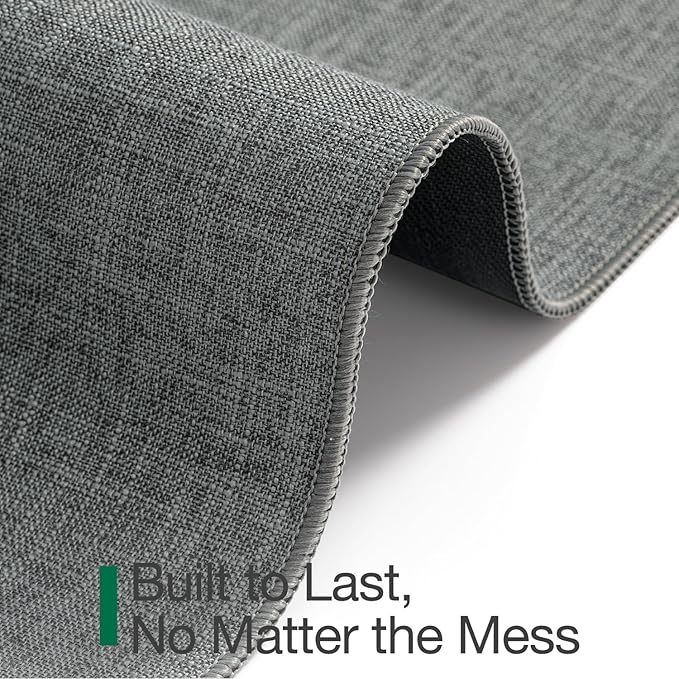 LUMI Ultra Thin Door Mat for Entryway,36"x59" Low Profile Non Slip Rubber Backing Indoor Doormat, Easy Clean Welcome Entrance Mat for Inside House, Patio, Greenish Grey-Ruum Studio Home