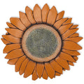 NAT & Jules Sunflower Shaped Dimensional Indoor Outdoor 12 inch Cast Resin Decorative Garden Stepping Stone, Patio, Walkway Sculpture Yard Art, Orange-Ruum Studio Home