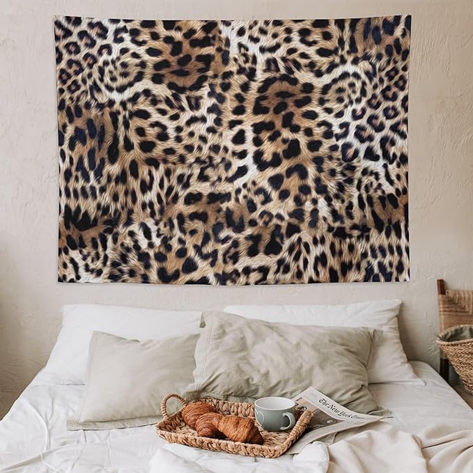 HZOHNAGO Leopard Print Tapestry Nature Wildlife Vintage Cheetah Fur Spot Animal Skin Wild Animals Spots Printed Wall Tapestry Painting Wall Hanging for Bedroom Living Room Dorm 80" W x 60" H-Ruum Studio Home