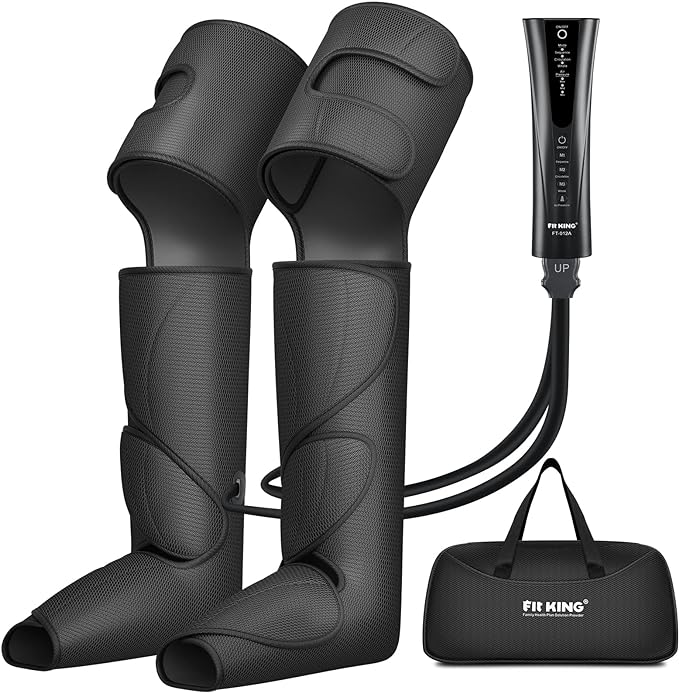 FIT KING Foot and Leg Massager for Circulation and Relaxation with Hand-held Controller 3 Modes 3 Intensities Helpful for Vericose Veins, Cramps, Swelling and Edema - Gift for Mom Wife Family-Ruum Studio Home