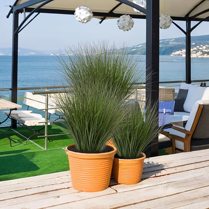 24PCS Fake Plants Artificial Wheat Grass Greenery Plastic Plants Fake Grass Artificial Plants for Outdoor Decor Artificial Grass Plant with Greenery Stems for Indoor Home Decoration 26.4"-Ruum Studio Home