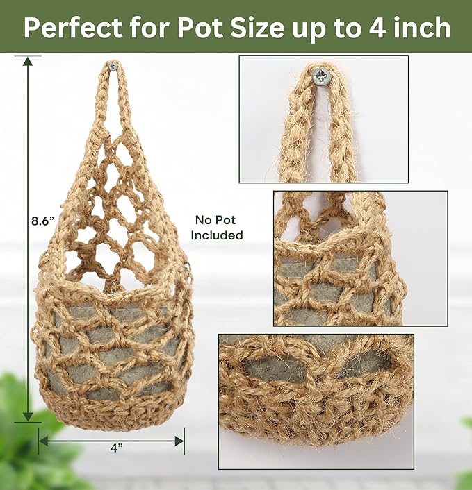 3PK Wall Planters for Indoor Plants, Macrame Plant Hanger | Wall Planter, Plant Hanger, Hanging Planter (3PK, for 4 inch Pot)-Ruum Studio Home