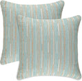 Yeiotsy Pillow Cases Blue, Pack of 2, Decorative Throw Pillow Covers Striped Bohemia Couch Cushion Covers for Sofa Home Decor (Light Blue, 18 X 18 Inches)-Ruum Studio Home