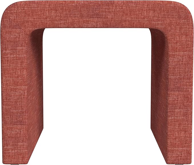 Modern Channel Pink Chenille Foot Stools Ottoman Home Décor, Soft Ottoman Foot Rest Chair for Bedroom and Living Room, Vanity Chair and Stool in Dressing Area, and Lounge-Ruum Studio Home